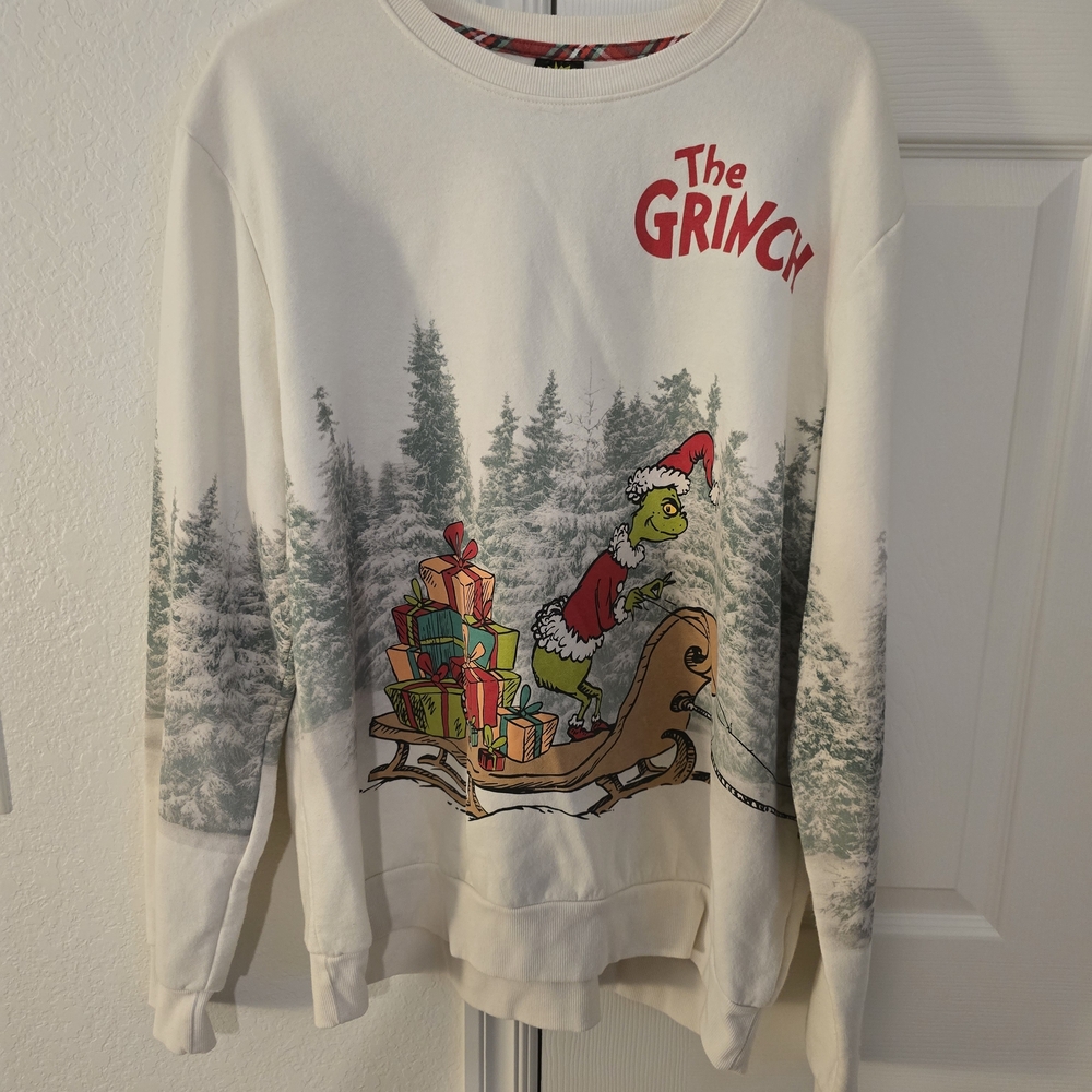 Dr. Seuss Grinch Holiday Sweater - White and Green